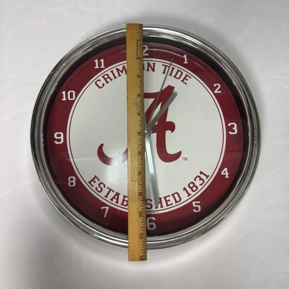 Alabama Crimson Tide Established 1831 Chrome Wall Clock NCAA Tested Works